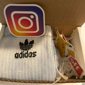 Blue custom made adidas socks